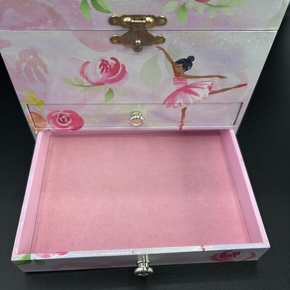 Jewel Keeper Ballerina and Roses Girls Musical Three Compartment Box Swan Lake - Picture 8 of 11
